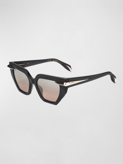 Roberto Cavalli Embellished Acetate Butterfly Sunglasses