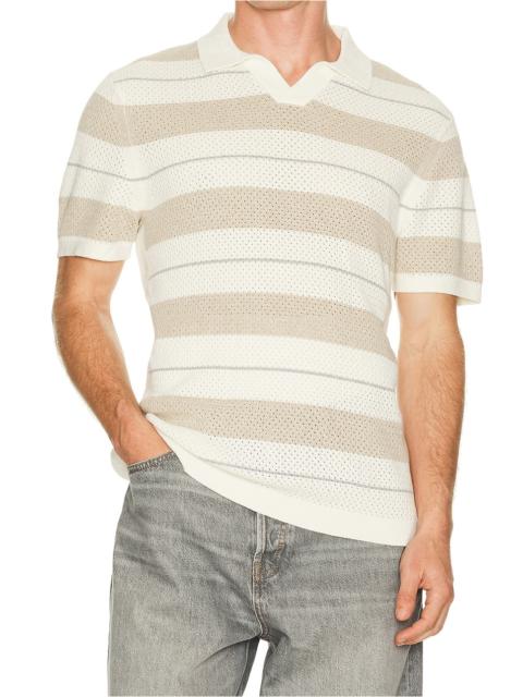 Reigning Champ Cotton Linen Stripe Victor Polo