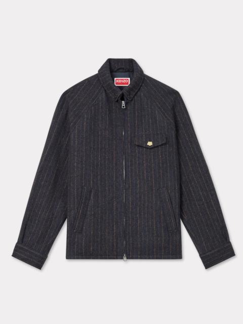 Striped wool blouson in virgin wool