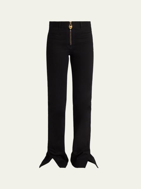 Chloé Denim Split-Cuff Flare Trousers