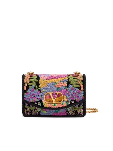 Valentino floral embroidered mini shoulder bag