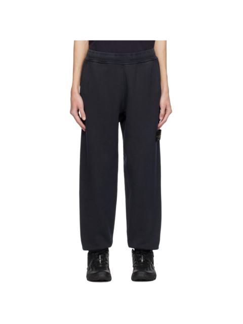 Stone Island Navy Garment-Dyed Sweatpants
