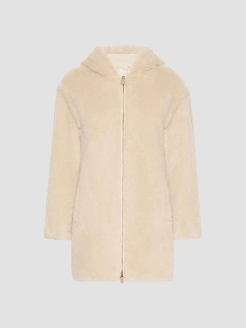 Max Mara Women's Alpaca and Wool Teddy Fabric Hooded Coat - Beige