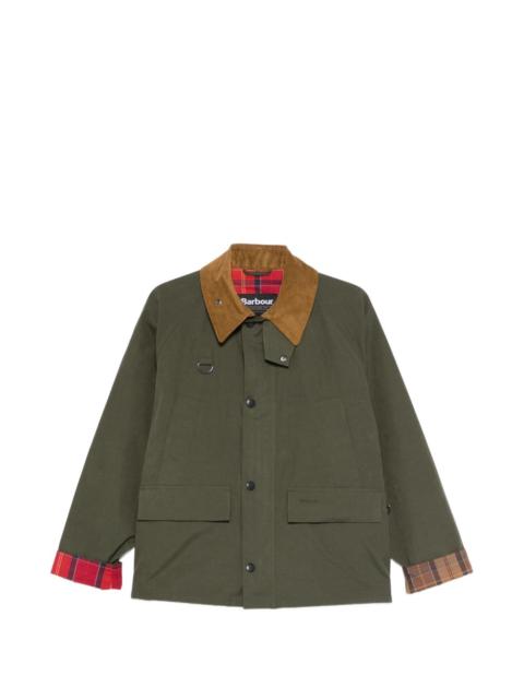 Barbour corduroy-collar plaid jacket