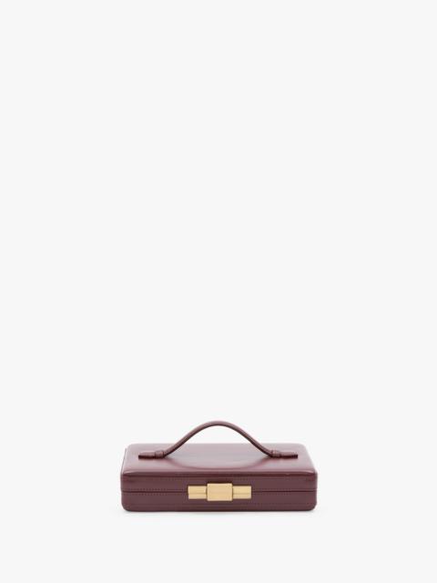 Victoria Beckham Box Clutch In Burgundy Leather