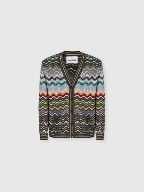 Missoni Cotton and viscose chevron cardigan with Greek motif