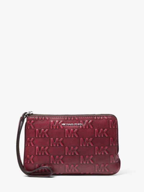 MICHAEL KORS Jet Set Travel Small Burnished Logo Embossed Wristlet