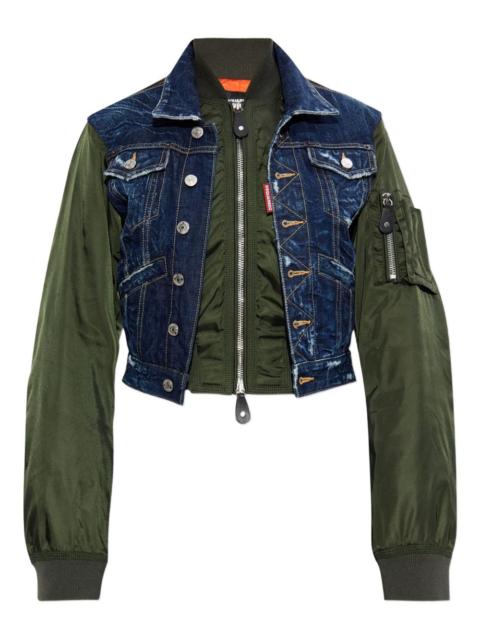 DSQUARED2 denim-panelled bomber jacket