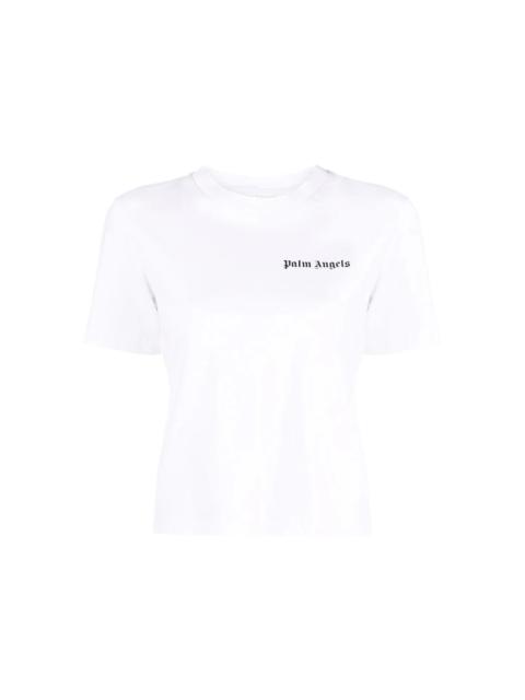 Palm Angels Palm Angels Womens Logo Fitted T-Shirt White/Black