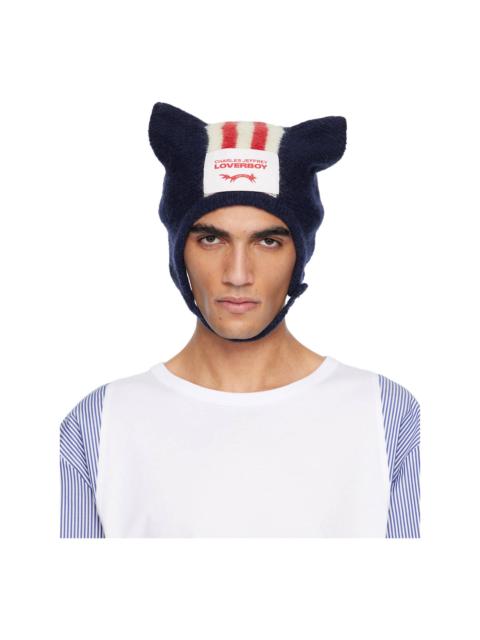 CHARLES JEFFREY LOVERBOY Navy Ears Bonnet Beanie