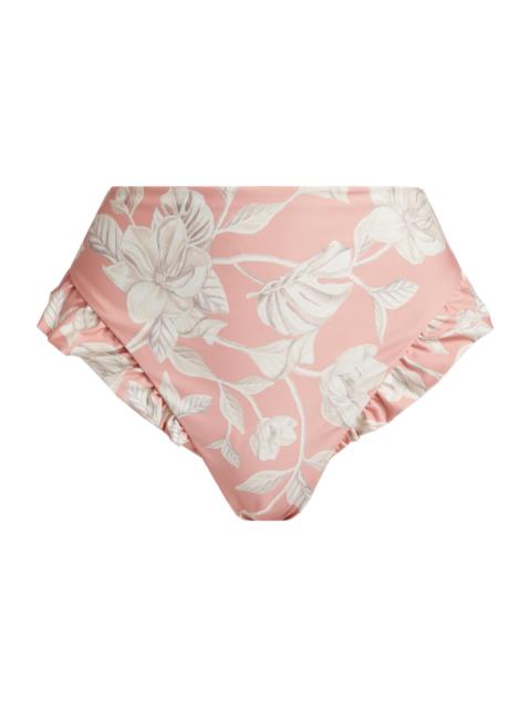 Agua by Agua Bendita Women's Jengibre Floral High-Rise Bikini Bottom - Pink