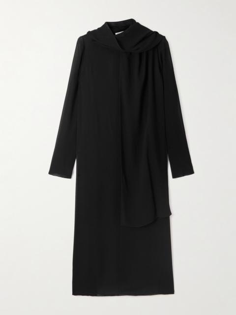 Alaïa Cutout Tie-neck Mesh Midi Dress