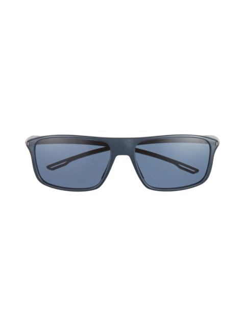 TAG Heuer 60mm Rectangle Sunglasses in Matte Blue /Blue