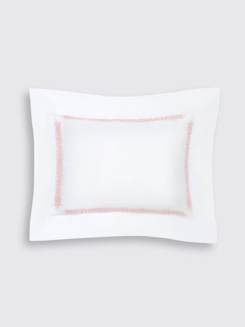 EMILIA WICKSTEAD Leaf Pillow Slip in White & Pink Cotton