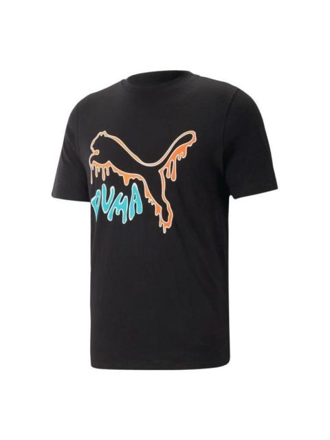 PUMA PUMA Graphic Melted Cat T-Shirt 'Black' 622554-01