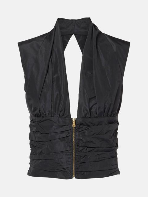 PATOU Ruched taffeta top