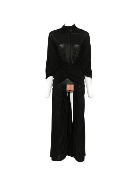 Jean Paul Gaultier Jean Paul Gaultier Draped Logo-patch Maxi Dress