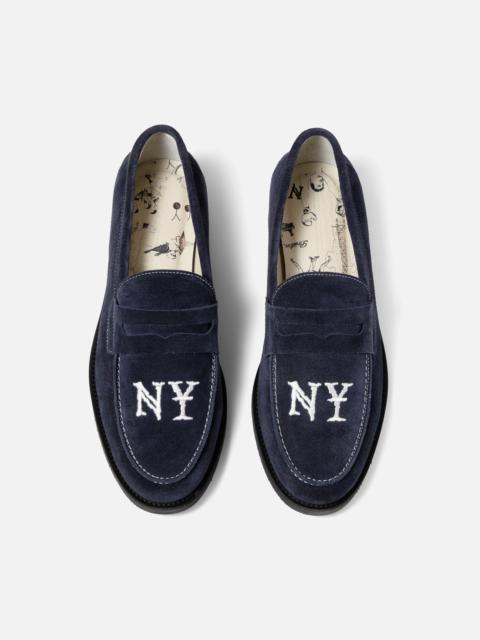 DUKE + DEXTER Wilde NY Navy Suede Penny Loafer - Men's