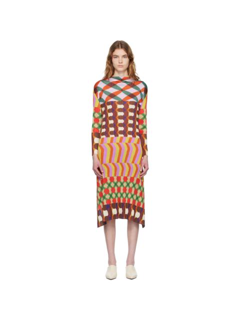 Pleats Please Issey Miyake Multicolor Harmony Midi Dress