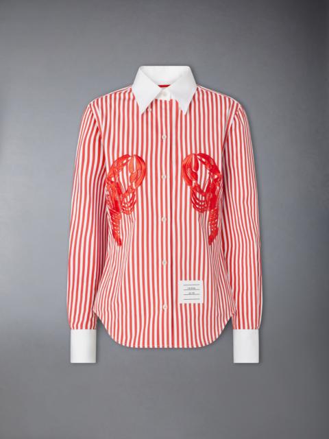 Thom Browne POPLIN UNIVERSITY STRIPE LOBSTER SHIRT