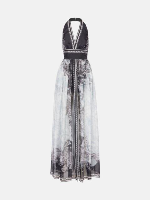 ELIE SAAB Printed silk chiffon maxi dress