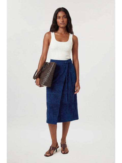 KAREN MILLEN Suede Tie Belt Midi Skirt