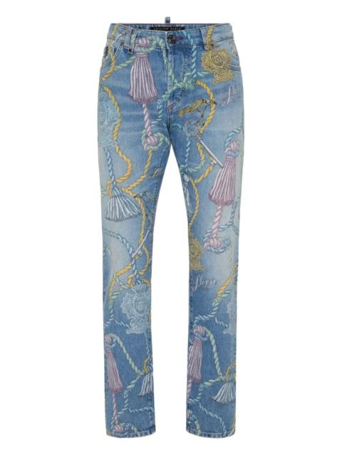 PHILIPP PLEIN tassel-print jeans