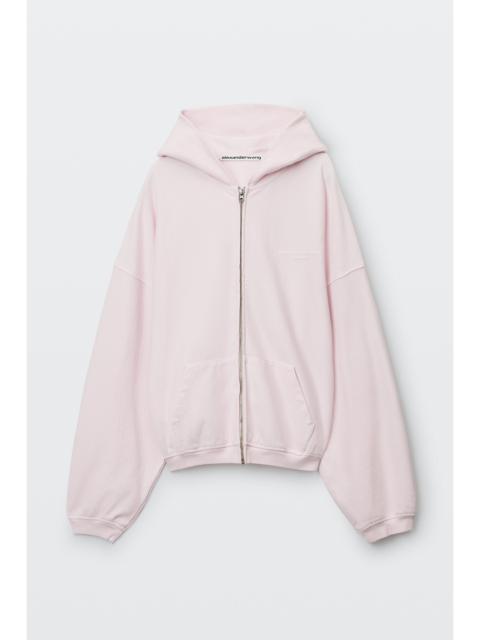 Alexander Wang logo print oversized zip-up hoodie