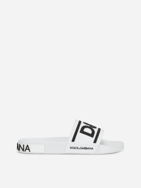 Dolce & Gabbana Rubber beachwear sliders with DG logo