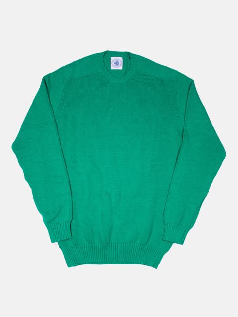 J. PRESS MADE-IN-SCOTLAND GREEN COTTON CREWNECK SWEATER