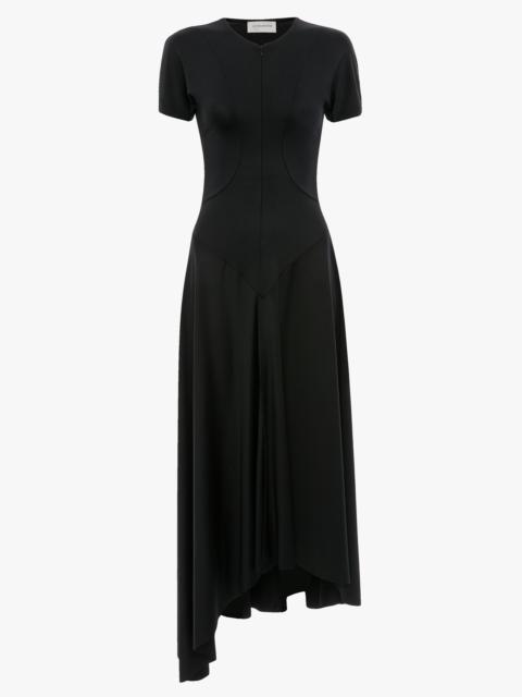 Victoria Beckham Zipped Front Midi Dress In Black