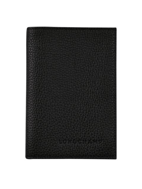 Longchamp Le Foulonné Passport cover Black - Leather