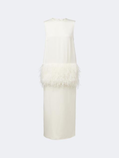 Loulou de Saison Sonia feather-trimmed midi dress