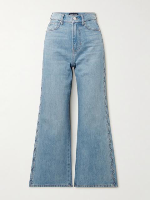 VERONICA BEARD Taylor Cropped Scalloped High-rise Wide-leg Jeans