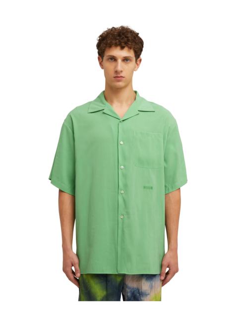 MSGM Solid color viscose fluid short-sleeved shirt