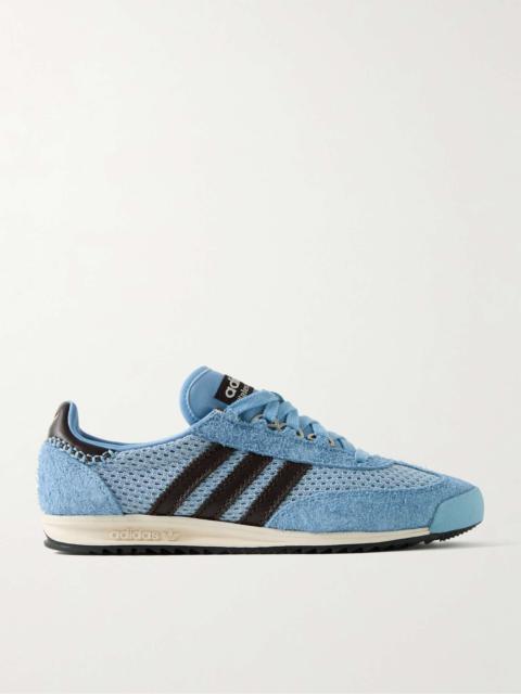 adidas Originals + Wales Bonner SL76 Leather-Trimmed Brushed-Suede and Mesh Sneakers