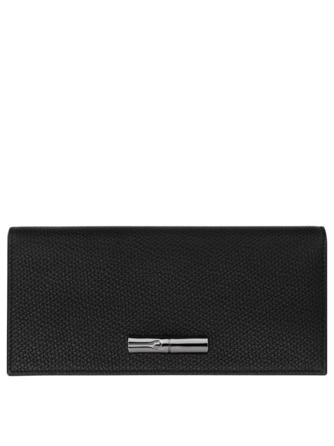 Longchamp Le Roseau Long continental wallet Black - Leather