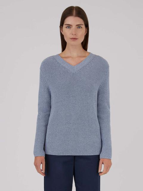 Sunspel Cotton Rib V Neck Jumper