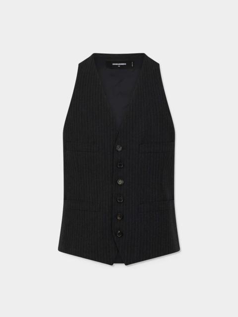 DSQUARED2 APRÈS SKI OVERSIZED PINSTRIPE VEST