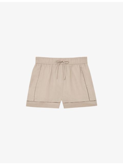 REISS Riley Drawstring-Waist Linen Shorts