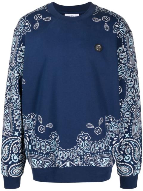 PHILIPP PLEIN bandana-print cotton sweatshirt
