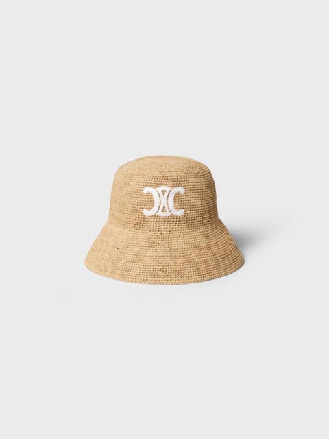 CELINE triomphe bucket hat IN raffia