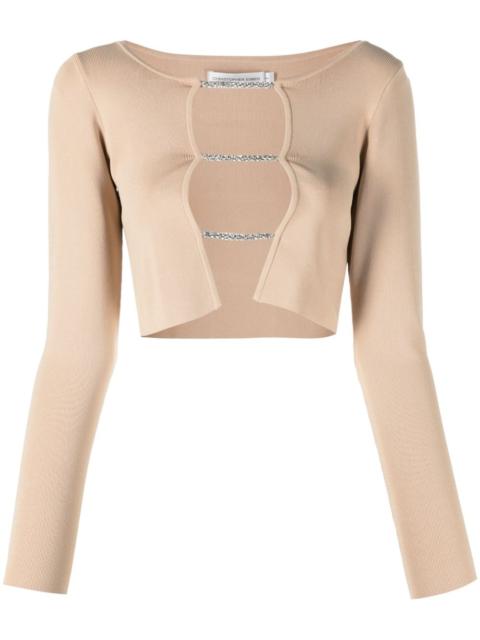 CHRISTOPHER ESBER crystal-embellished strap-detail top