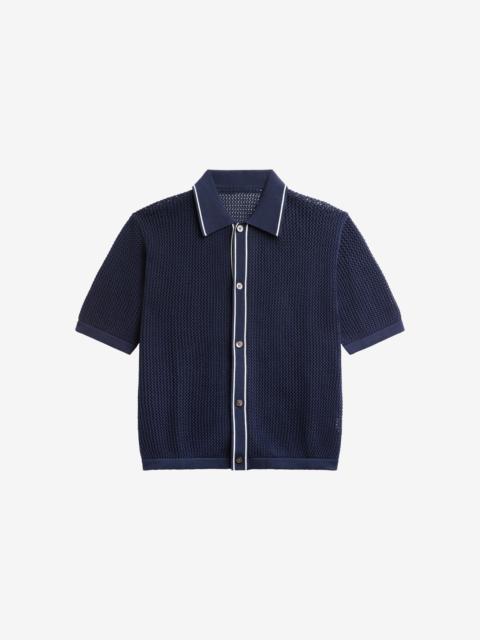 The Frankie Shop Monza Crochet Knit Cardigan - Navy