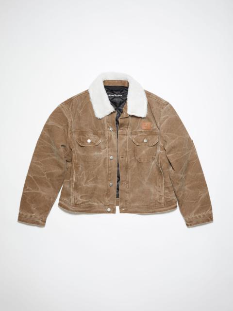 Padded denim jacket - Toffee brown