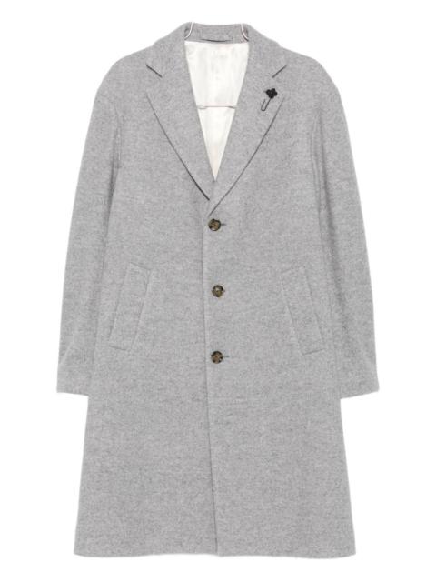 LARDINI single-breasted logo-pin coat