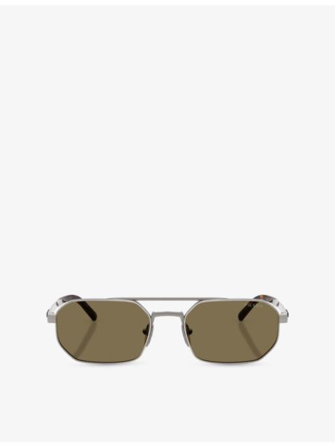 Prada PR D53S Irregular-Frame Metal Sunglasses