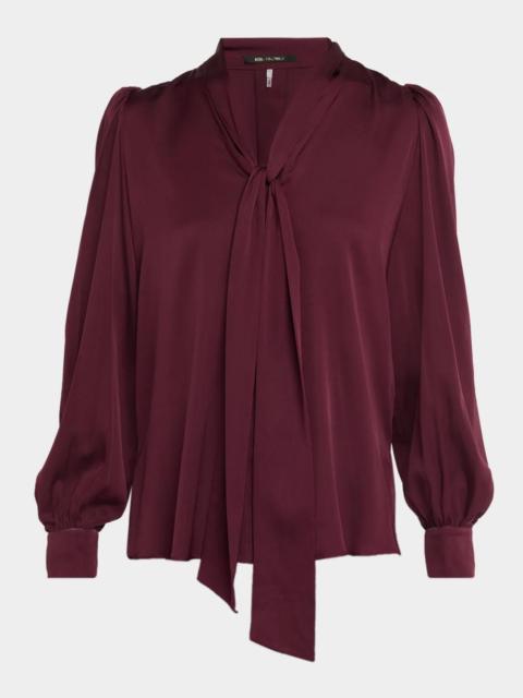 KOBI HALPERIN Selena Stretch-Silk Tieneck Blouse
