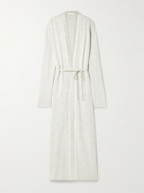 KHAITE Alek Belted Merino Wool Cardigan