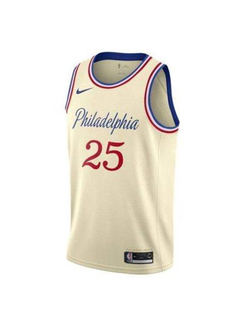 Nike Nike MENS NBA Philadelphia 76ers Ben Simmons 25 City Edition Swingman Jersey White Creamy AV4664-281